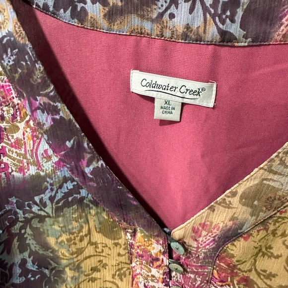 Coldwater Creek Colorful Paisley Silk Blouse - Picture 4 of 5